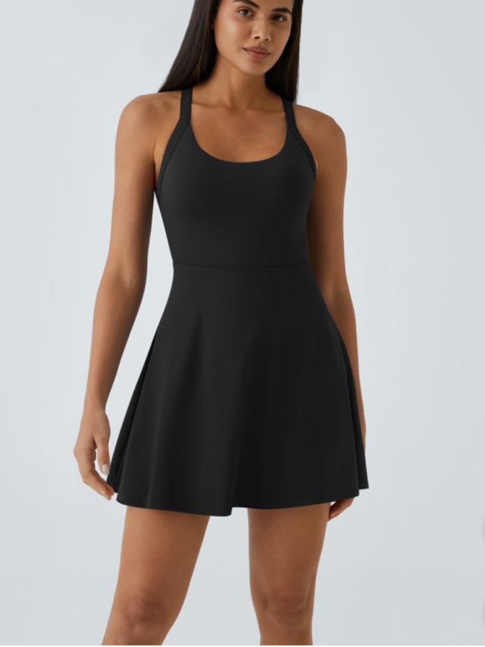HALARA Black Halter Fit-and-Flare Mini Dress